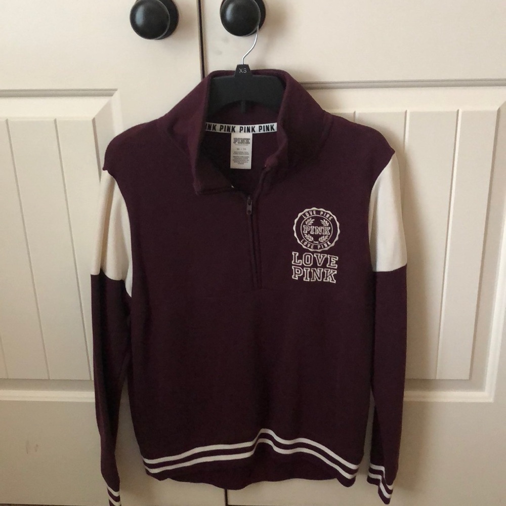 VS pink quarter zip pullover